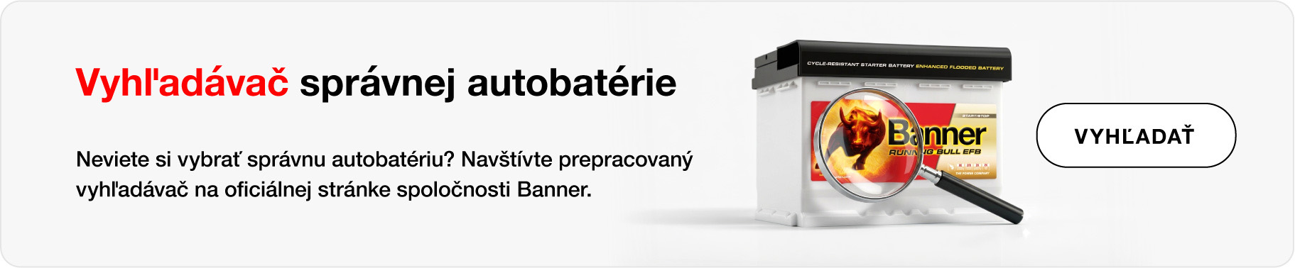 Vyhľadávač batérií Banner